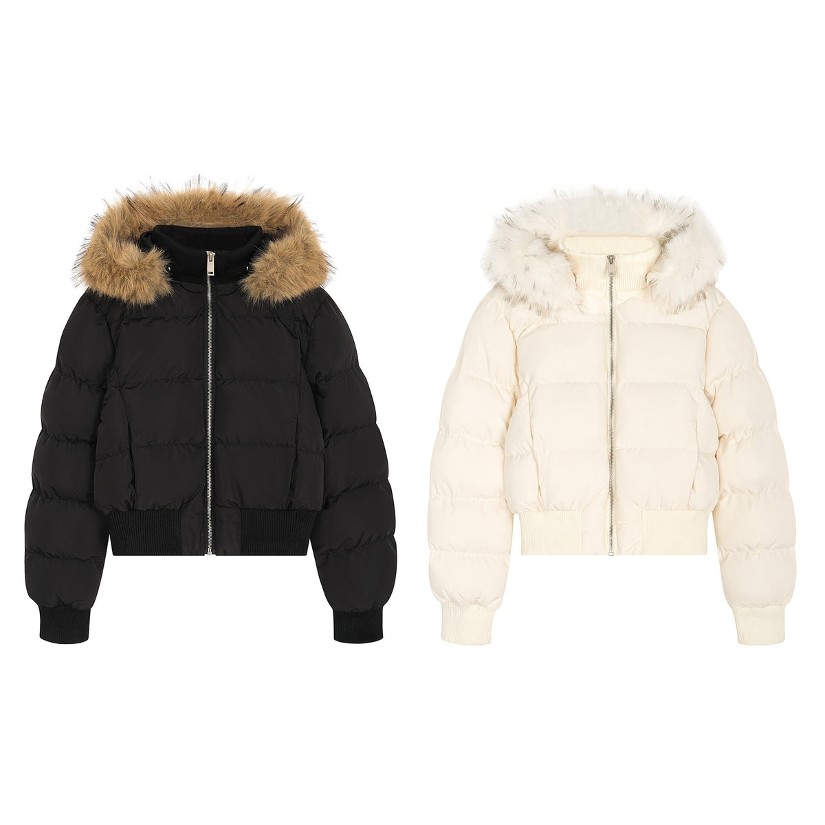 Piumino Corto con Cappuccio e Collo in Pelliccia – Unisex Invernale