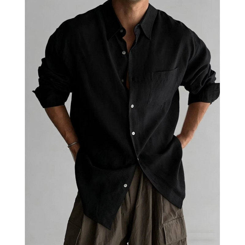 Camicia Uomo Manica Lunga in Lino e Cotone – Stile Business Casual