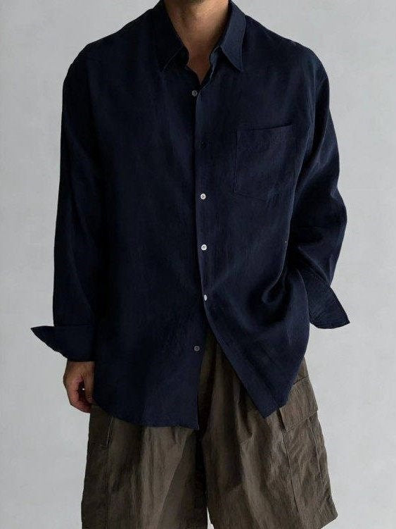 Camicia Uomo Manica Lunga in Lino e Cotone – Stile Business Casual