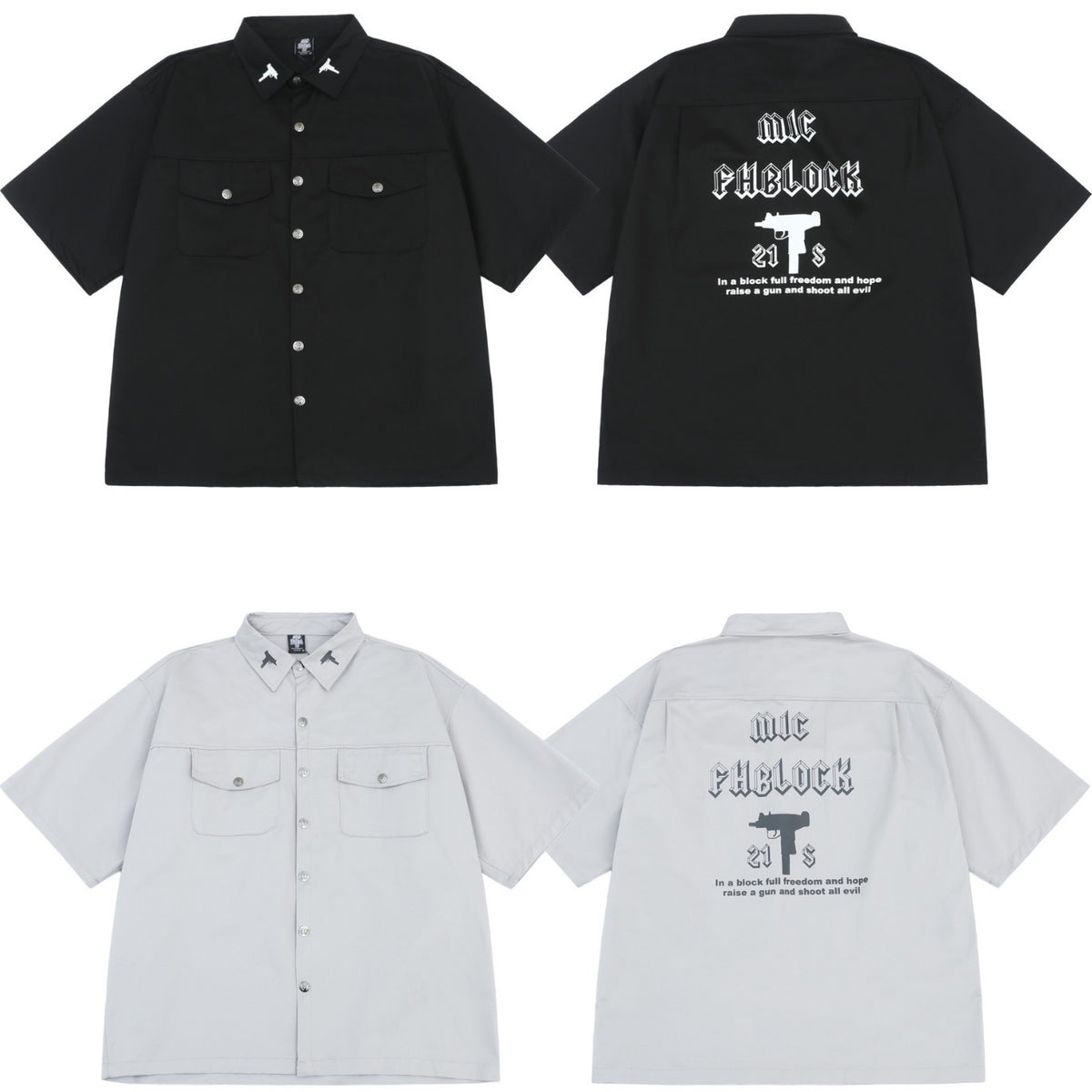 Camicia Corta Loose Stile West Coast – Stampa Chicano Streetwear