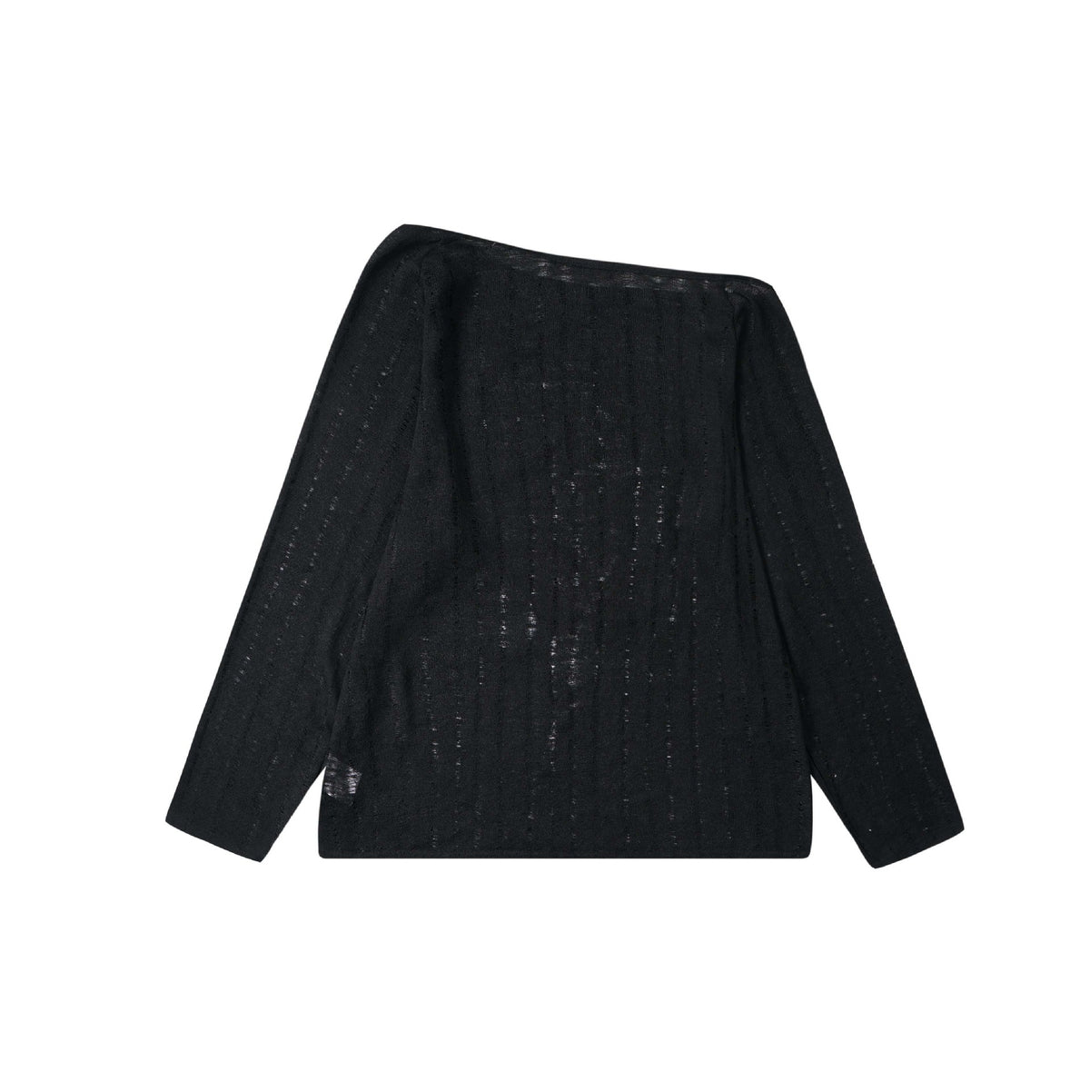 Heart Print Long Sleeve Asymmetric Neckline T-Shirt