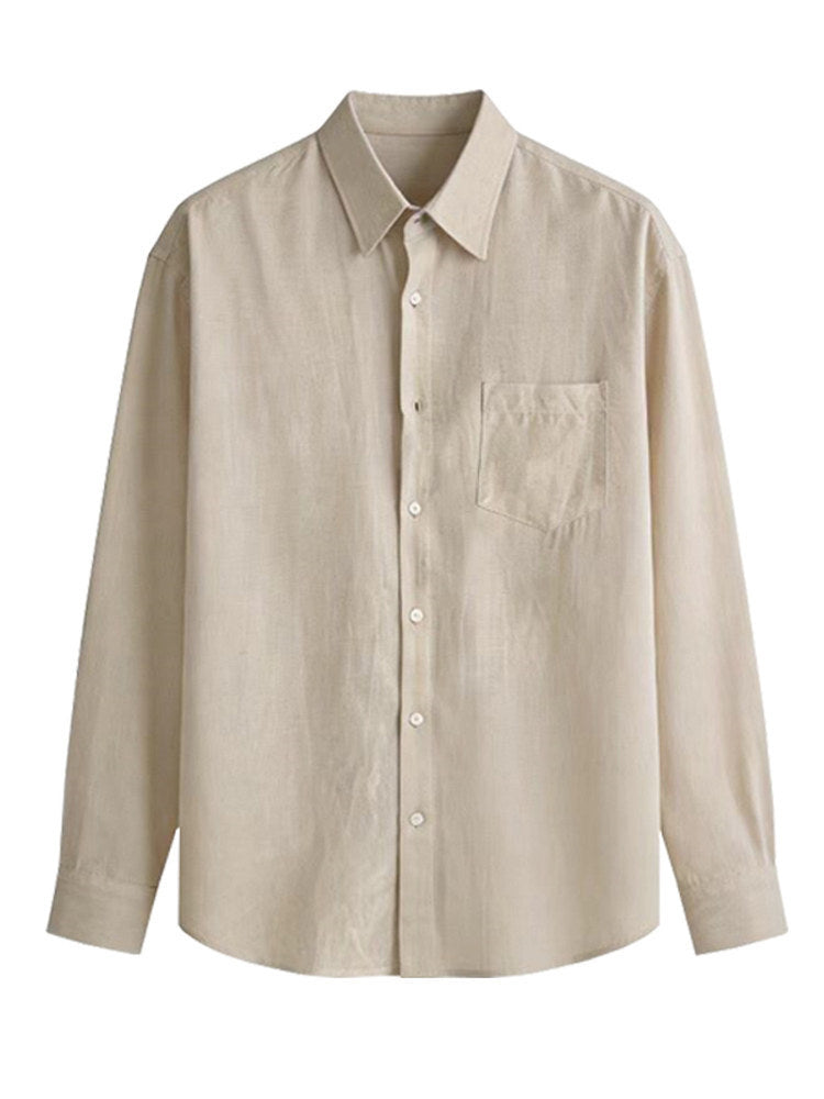 Camicia Uomo Manica Lunga in Lino e Cotone – Stile Business Casual